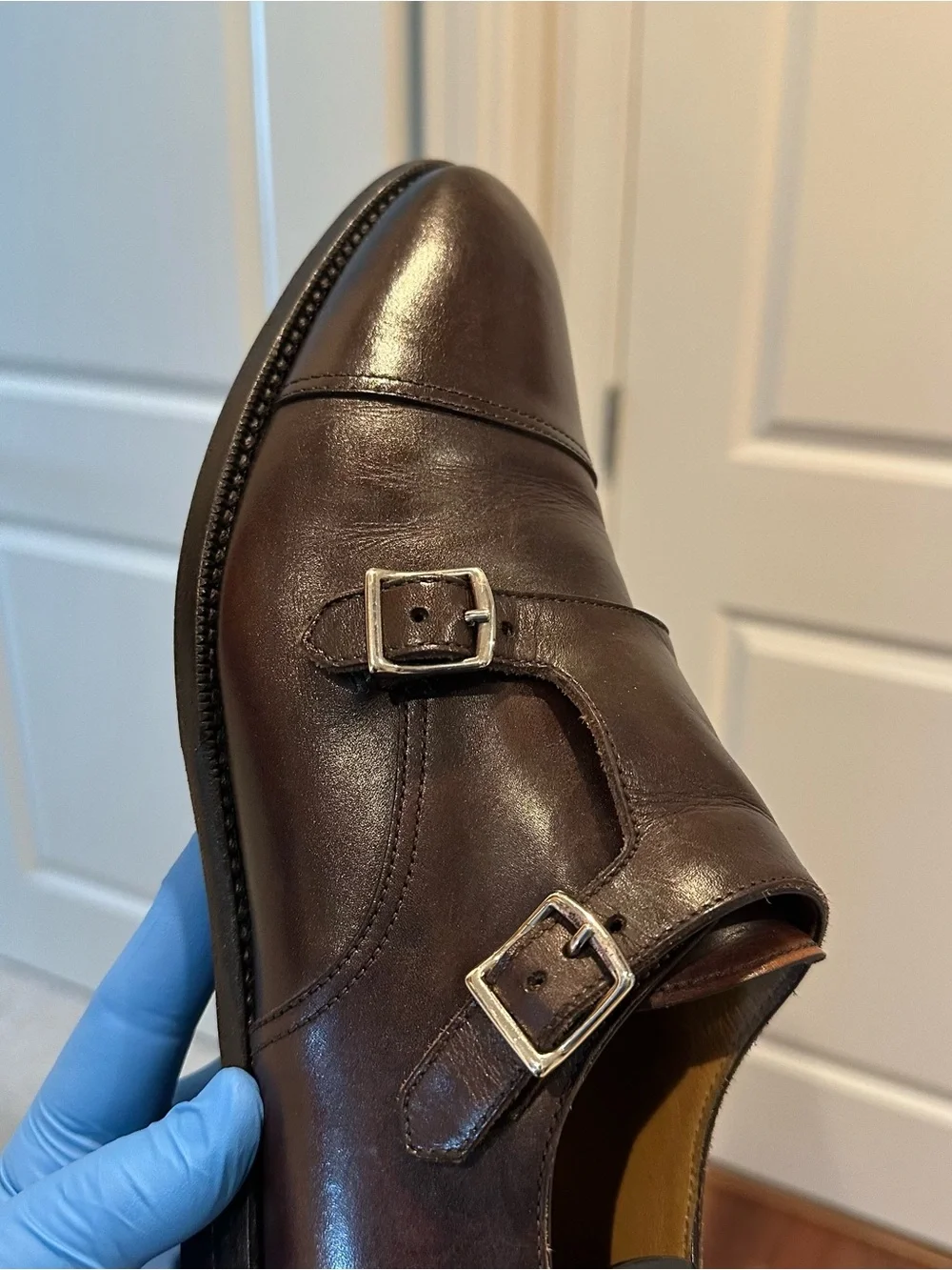 Suit Supply Men's Double Monk Strap Leather Shoes